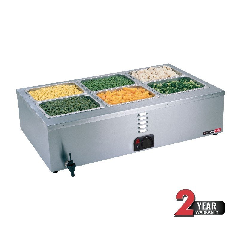 BAIN MARIE ANVIL TABLE TOP - 3 DIVISION - 1