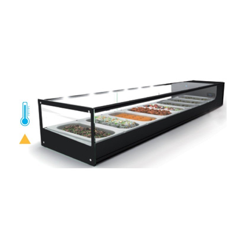COLD FOOD BAR - 8 INSERT - BLACK 'SQUARE' - 1