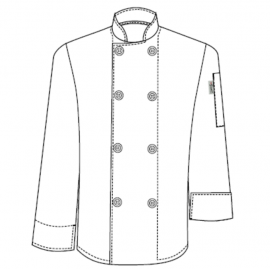 CHEFS UNIFORM JACKET BASIC LONG SLEEVE - WHITE - MEDIUM - 2