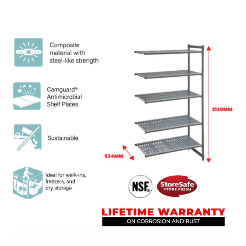 BASICS ADD ON UNIT 534MM X 1070MM X 2130MM -5 TIER VENTED - 1