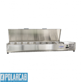 POLARCAB PIZZA INGREDIENT FRIDGE WITH STAINLESS STEEL LID - 8 DIVISION - 1